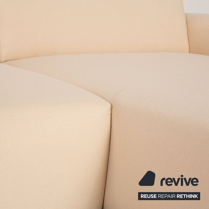 MYCS PYLLOW Stoff Ecksofa Creme Sofa Couch Recamiere rechts