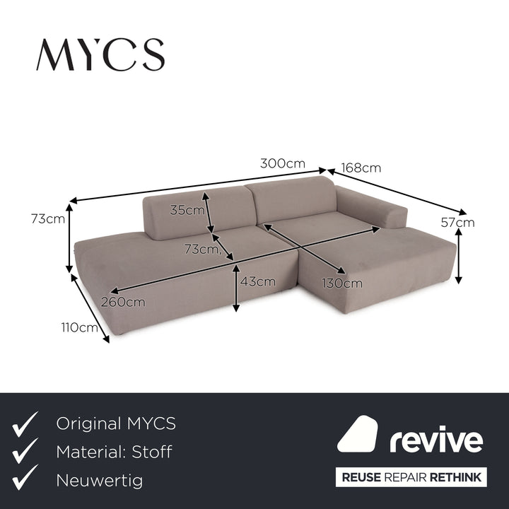 MYCS PYLLOW Fabric Corner Sofa Gray Sofa Couch