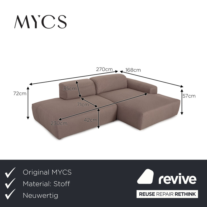MYCS PYLLOW Stoff Ecksofa Grau Sofa Couch