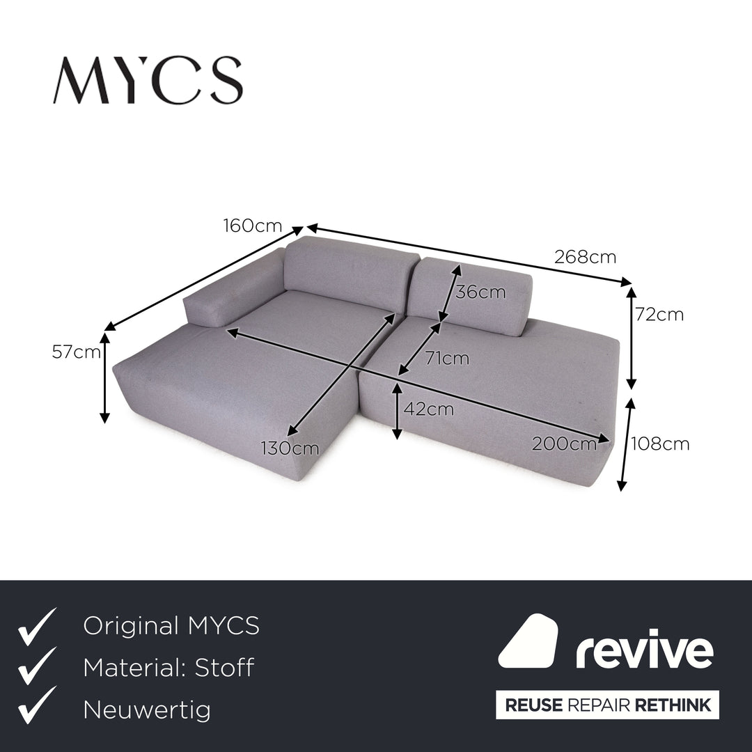 MYCS PYLLOW Stoff Ecksofa Grau Sofa Couch
