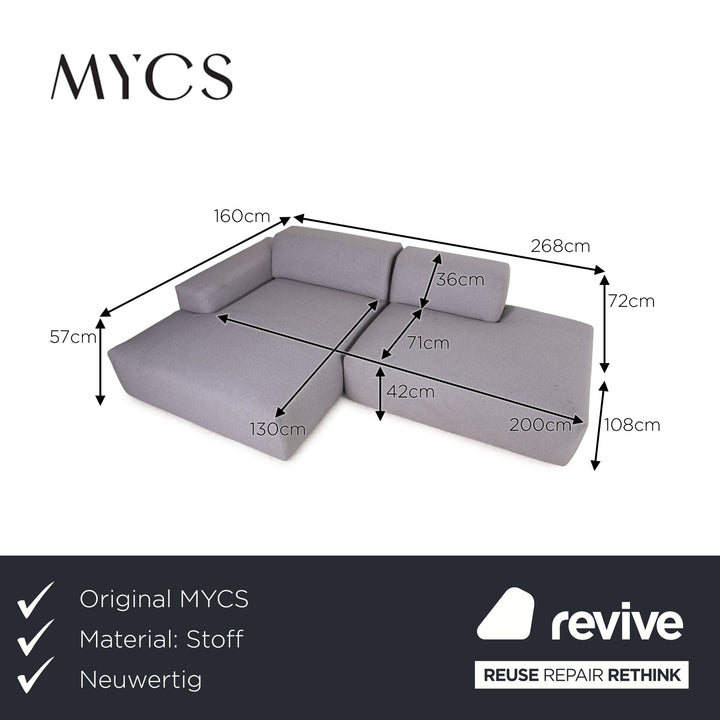 MYCS PYLLOW Stoff Ecksofa Grau Sofa Couch