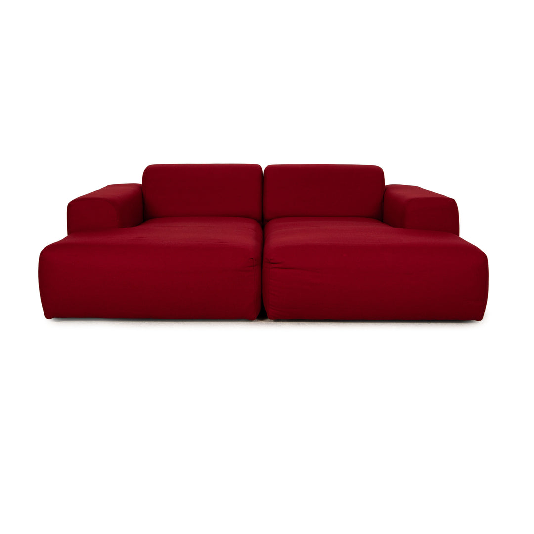 MYCS PYLLOW Stoff Ecksofa Rot Sofa Couch Doppel Liege