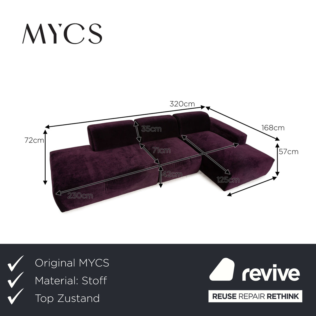 MYCS PYLLOW Stoff Ecksofa Violett Sofa Couch