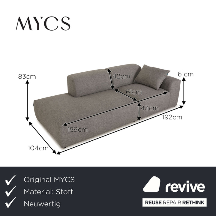 MYCS PYLLOW Fabric Sofa Gray Three Seater Couch