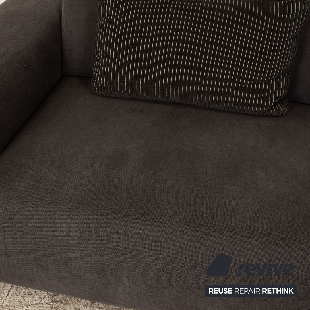 MYCS PYLLOW Stoff Sofa Grau Dreisitzer Liege Daybed Couch