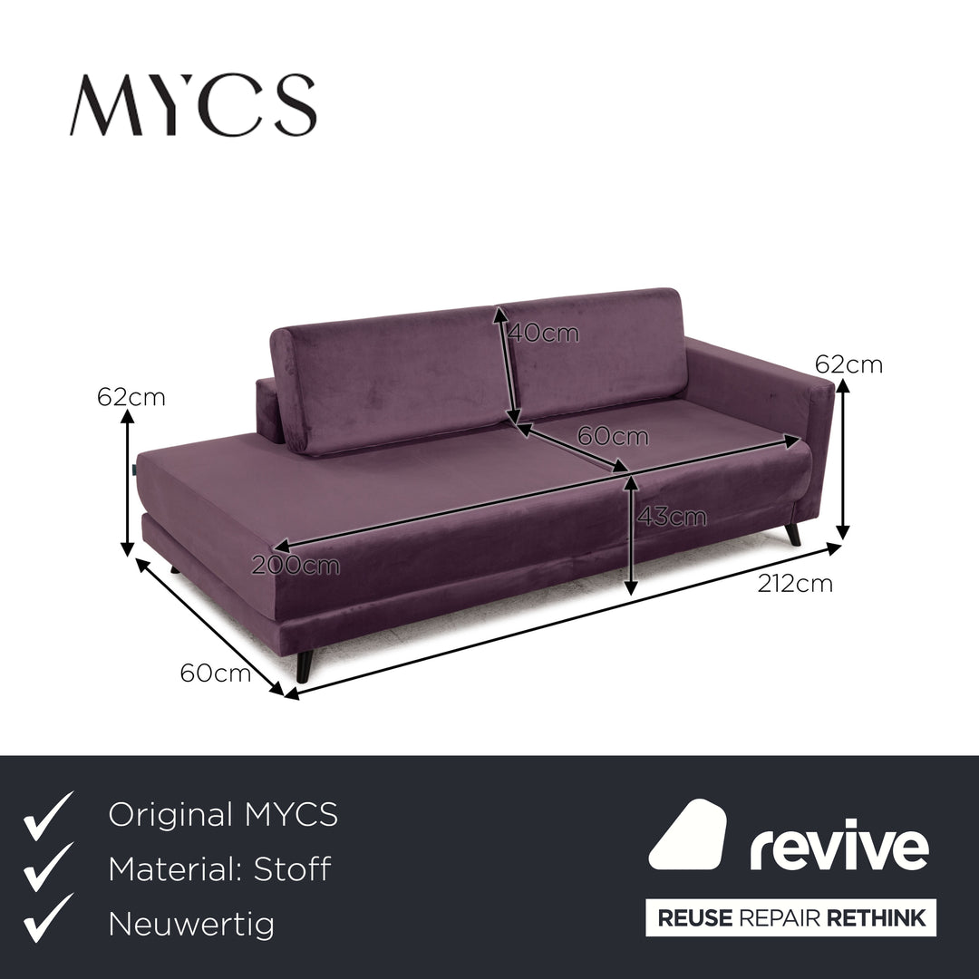 MYCS TYME Stoff Dreisitzer Violett Sofa Couch