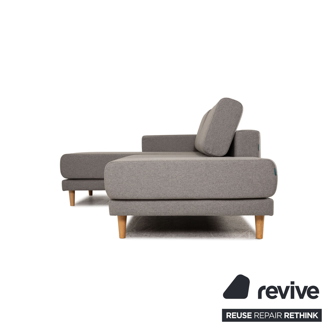 MYCS TYME Canapé d'angle en tissu Canapé gris