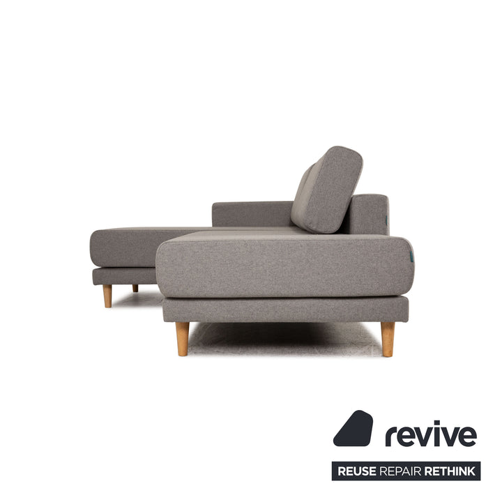 MYCS TYME Canapé d'angle en tissu Canapé gris