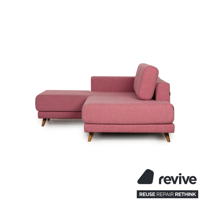 MYCS TYME Fabric Corner Sofa Pink Sofa Couch Chaise Longue Left
