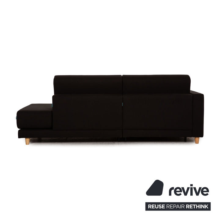 MYCS TYME Canapé d'angle en tissu Canapé noir