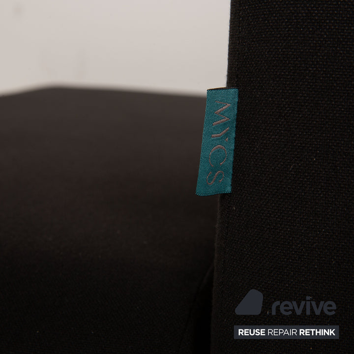 MYCS TYME Canapé d'angle en tissu Canapé noir