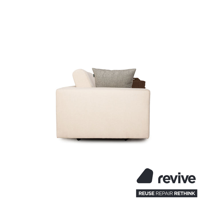 MYCS TYME fabric five seater cream sofa couch