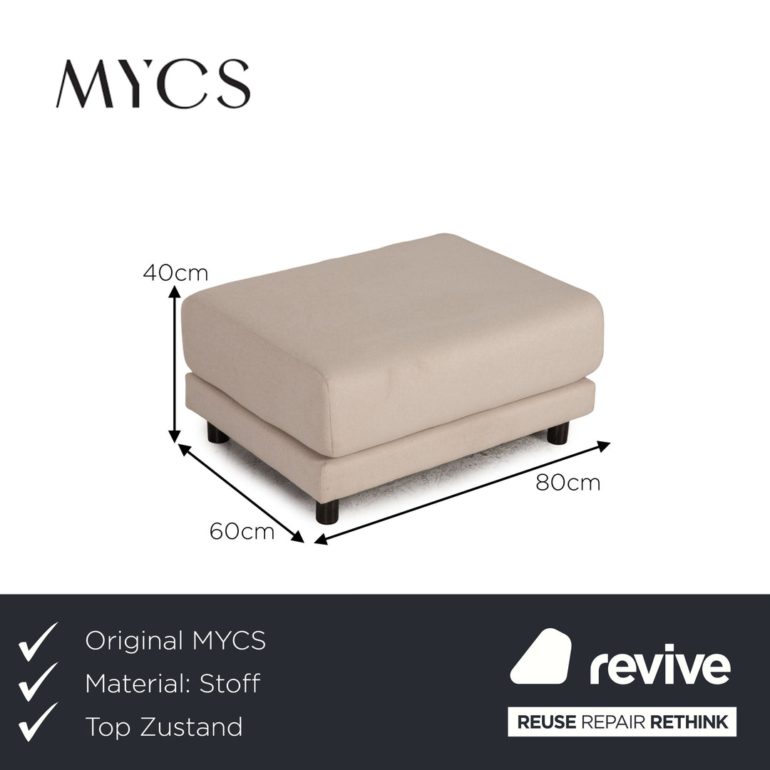 MYCS TYME fabric pouf cream beige