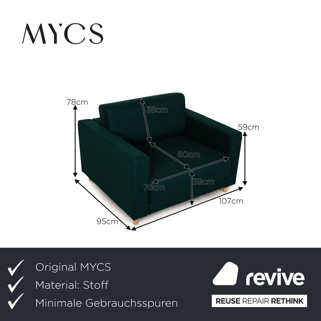 MYCS TYME Fabric Armchair Green