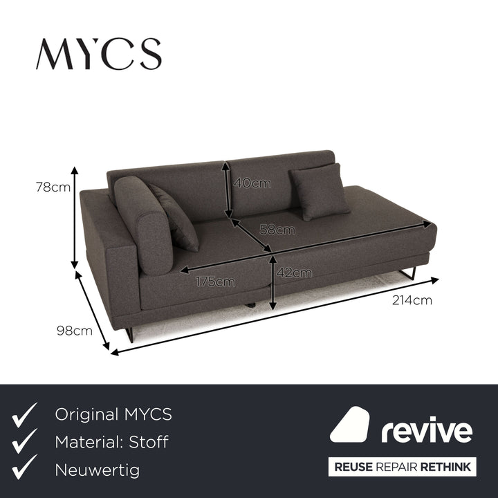 MYCS TYME Stoff Sofa Anthrazit Dreisitzer Sofa Couch