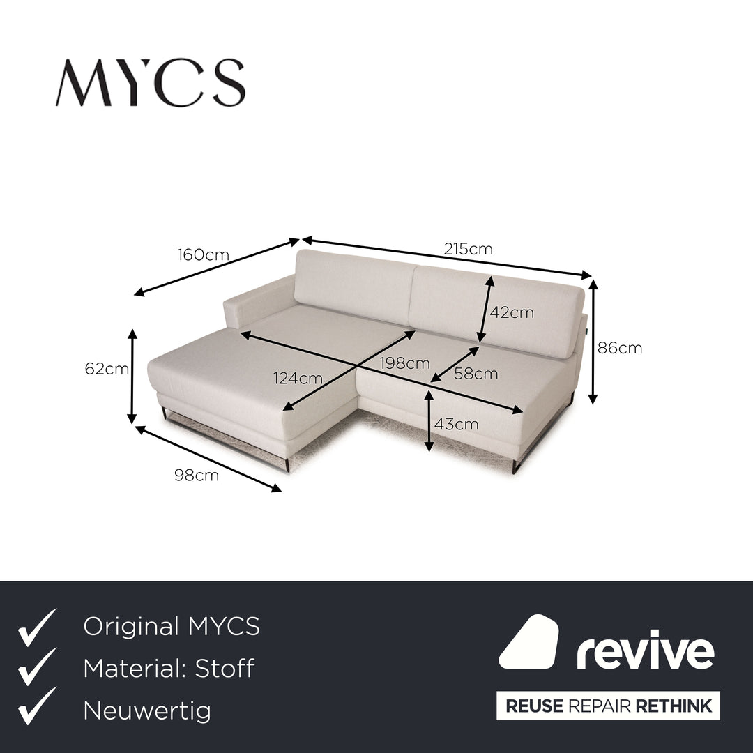 MYCS TYME Canapé en Tissu Canapé d'angle Gris