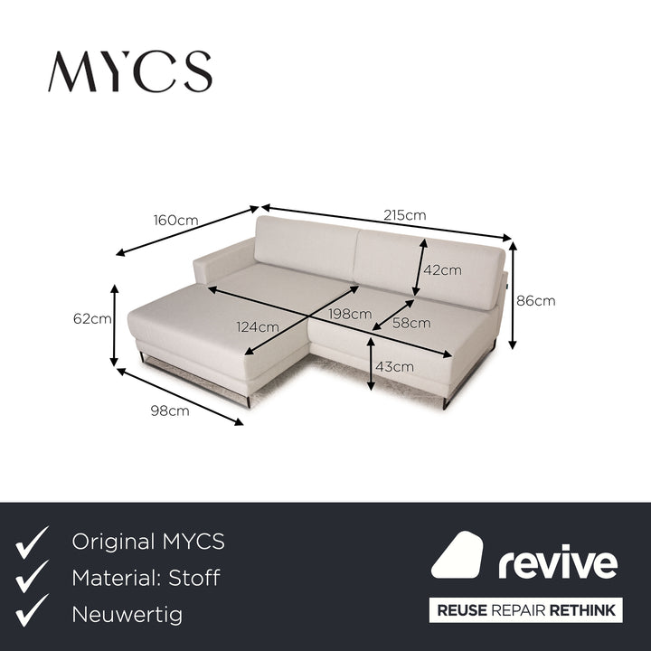 MYCS TYME Canapé en Tissu Canapé d'angle Gris
