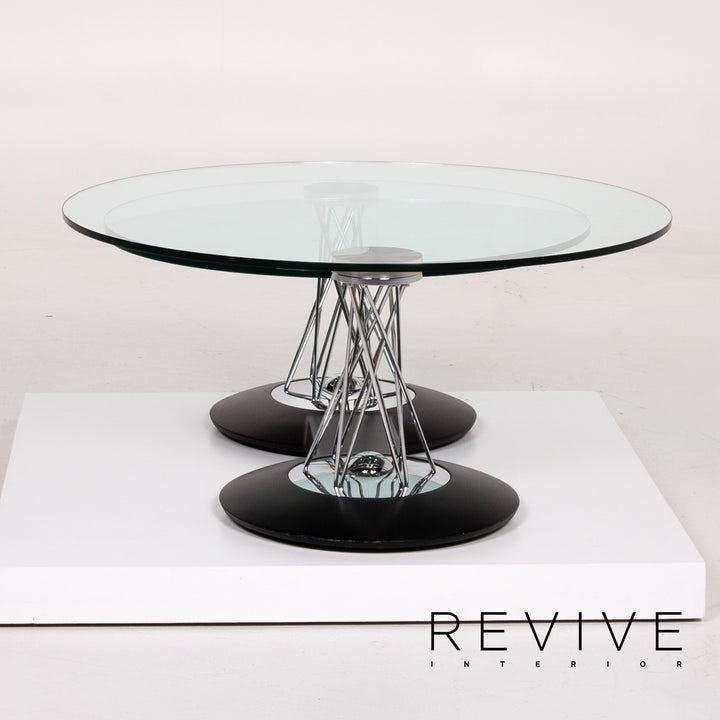 Naos Gemelli Glass Chrome Coffee Table Function Adjustable #13991