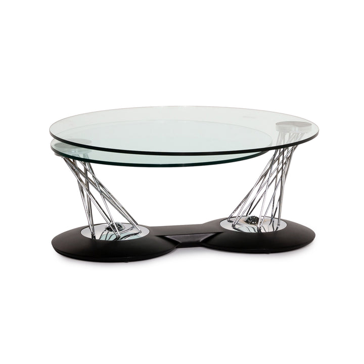 Naos Gemelli Glass Chrome Coffee Table Function Adjustable #13991