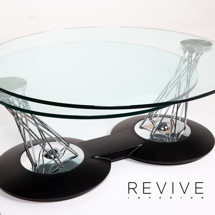 Naos Gemelli Glass Chrome Coffee Table Function Adjustable #13991