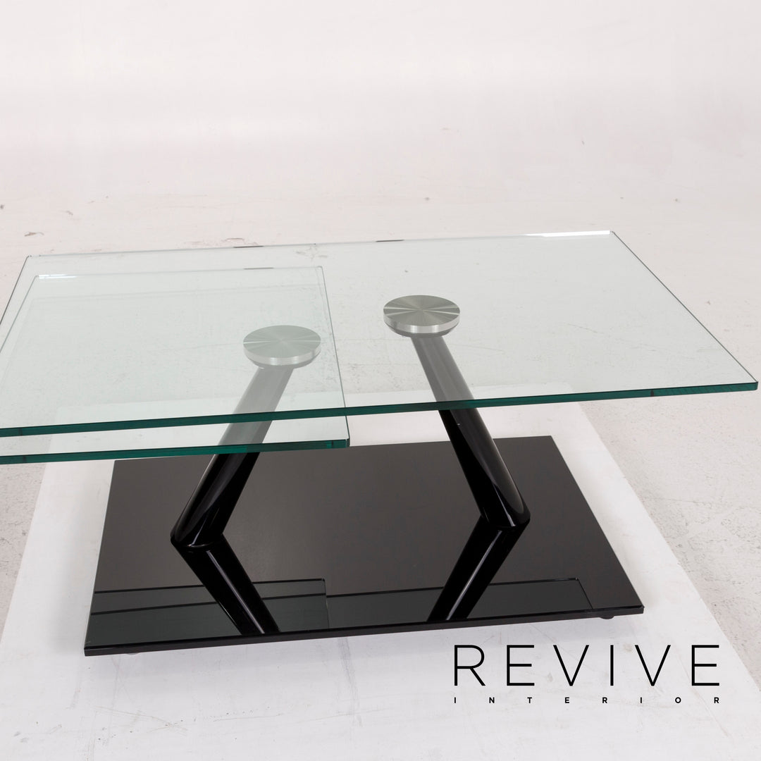 Naos glass coffee table black function table extendable #12360