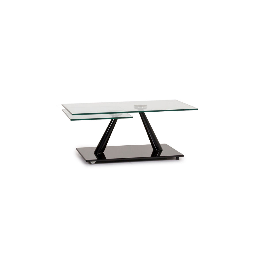 Naos glass coffee table black function table extendable #12360