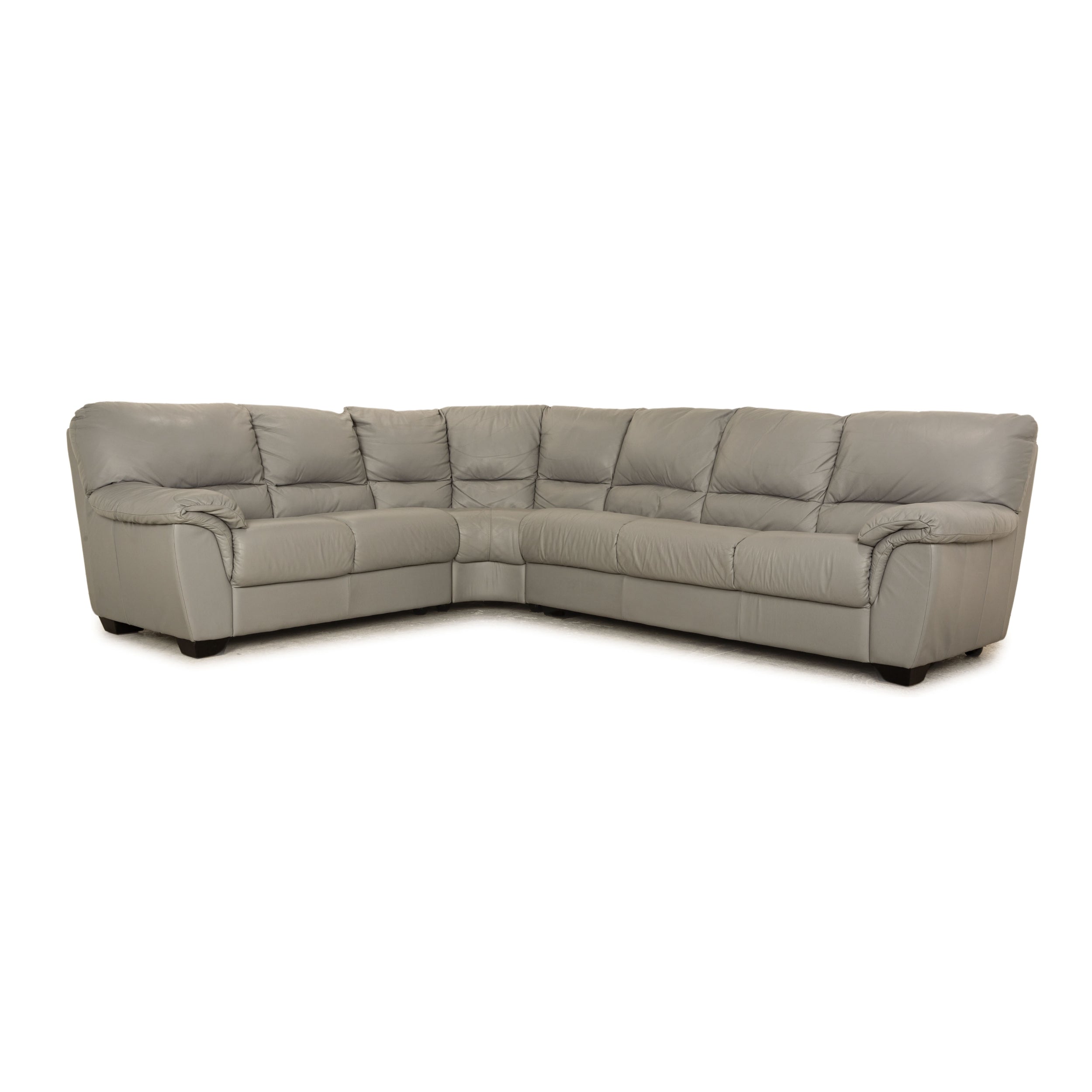 Natuzzi 1801 Leather Gray Corner Sofa Sofa Couch Chaise longue left
