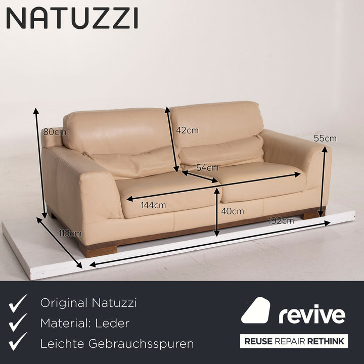 Natuzzi 2085 Leather Sofa Beige Two Seater #15015