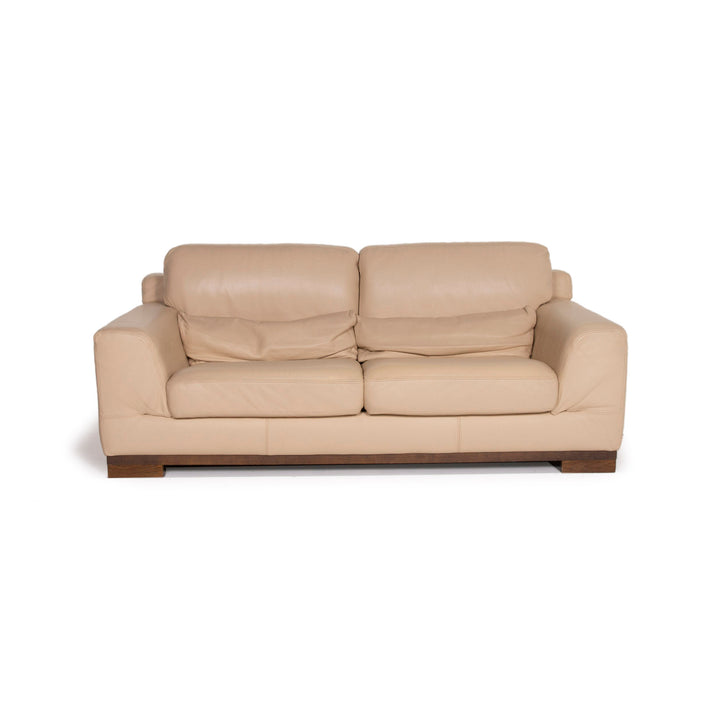 Natuzzi 2085 Leather Sofa Beige Two Seater #15015