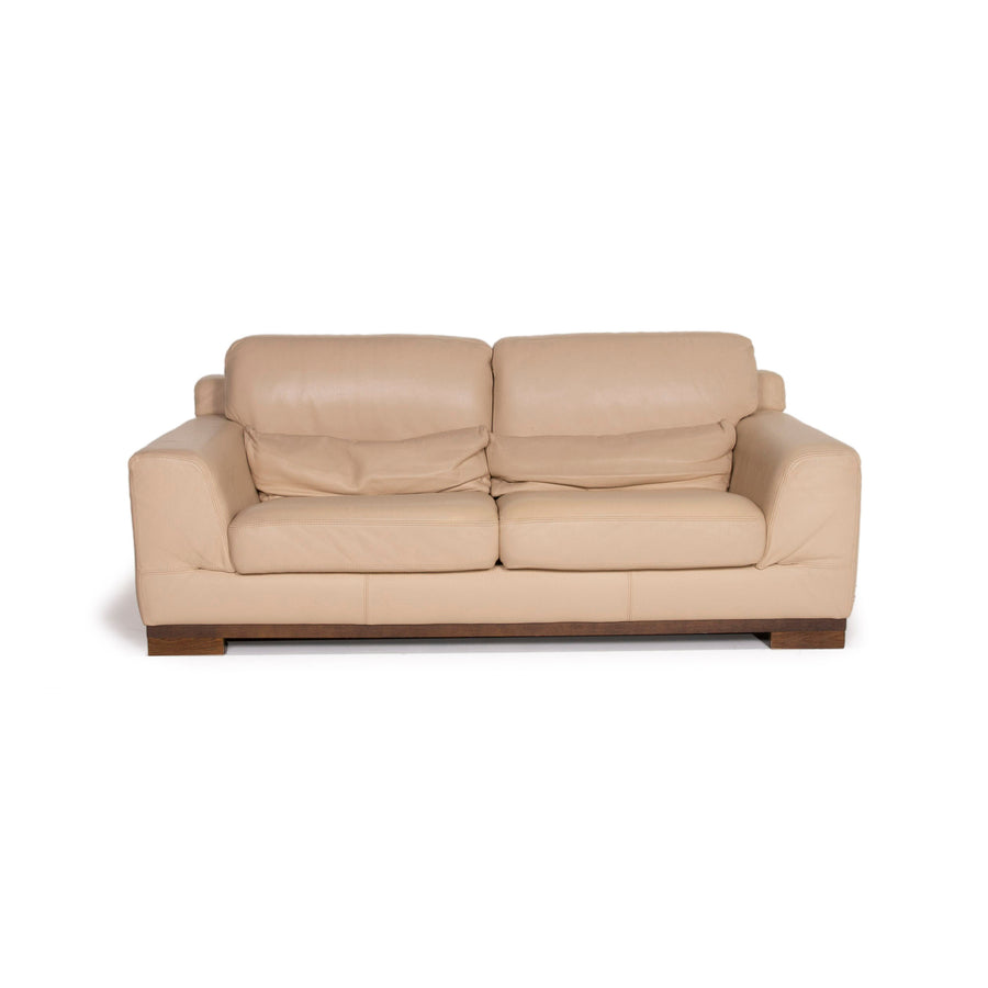 Natuzzi 2085 Leder Sofa Beige Zweisitzer #15015