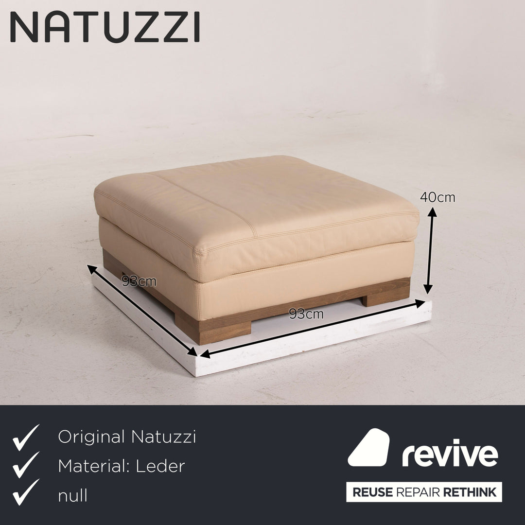Natuzzi 2085 Leather Sofa Set Beige Two Seater Stool #15229