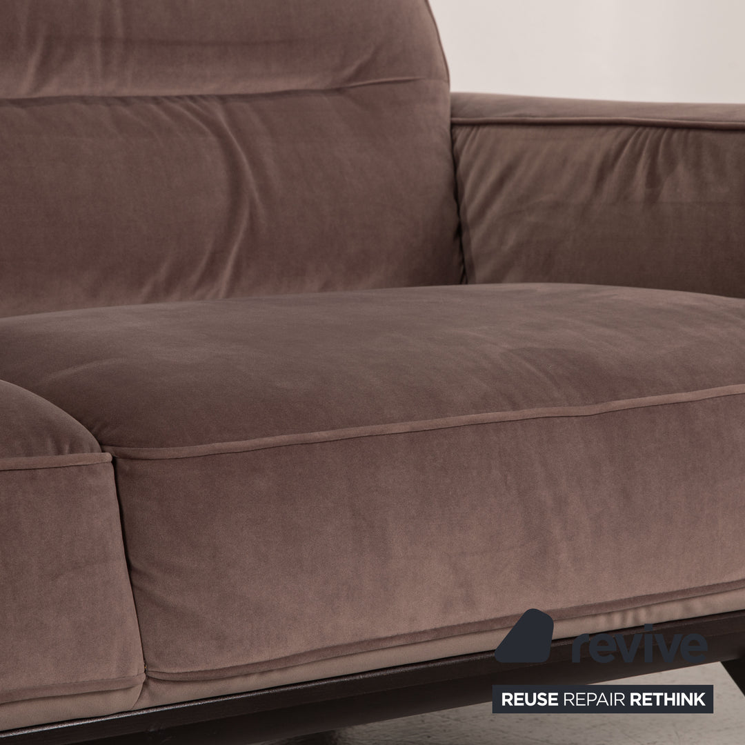 Natuzzi Audacia Fabric Sofa Brown Three Seater Couch