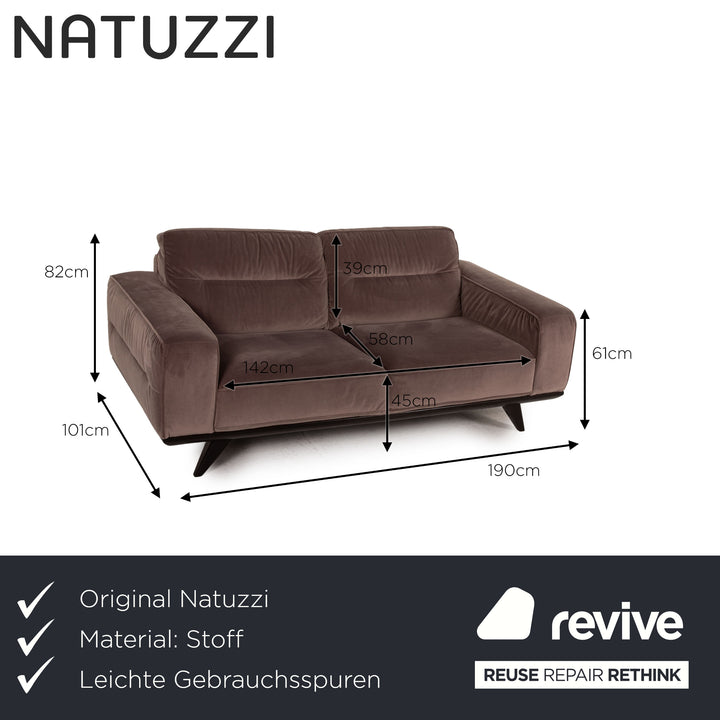 Natuzzi Audacia Stoff Sofa Braun Zweisitzer Couch