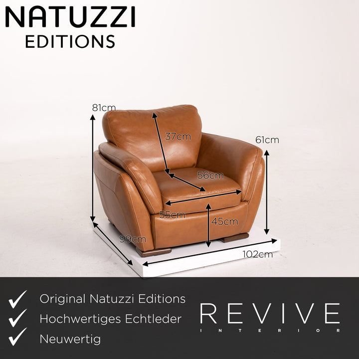 Natuzzi Editions Leder Sofa Cognac Braun #14404