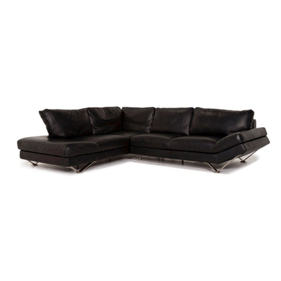 Natuzzi Leder Ecksofa Schwarz Sofa Couch #12849