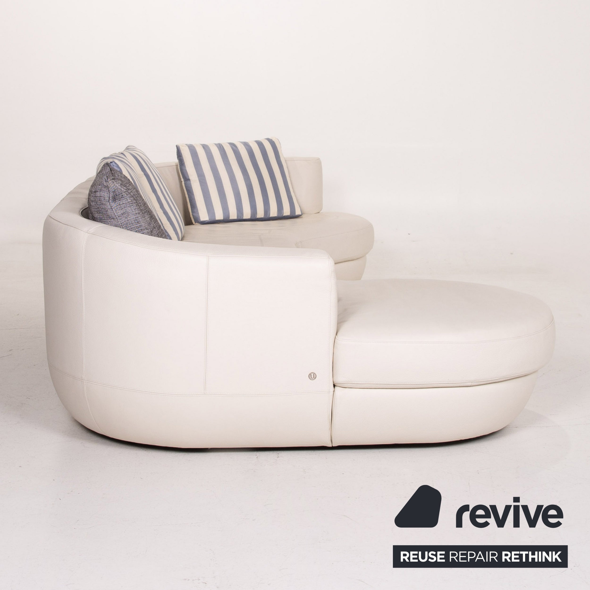 Natuzzi Ecksofa WeiB Leder 2. Hand Revive