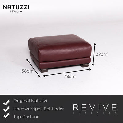 Natuzzi Leder Sofa Garnitur Rot Ecksofa inkl. Beistelltisch Sessel Hocker #10867