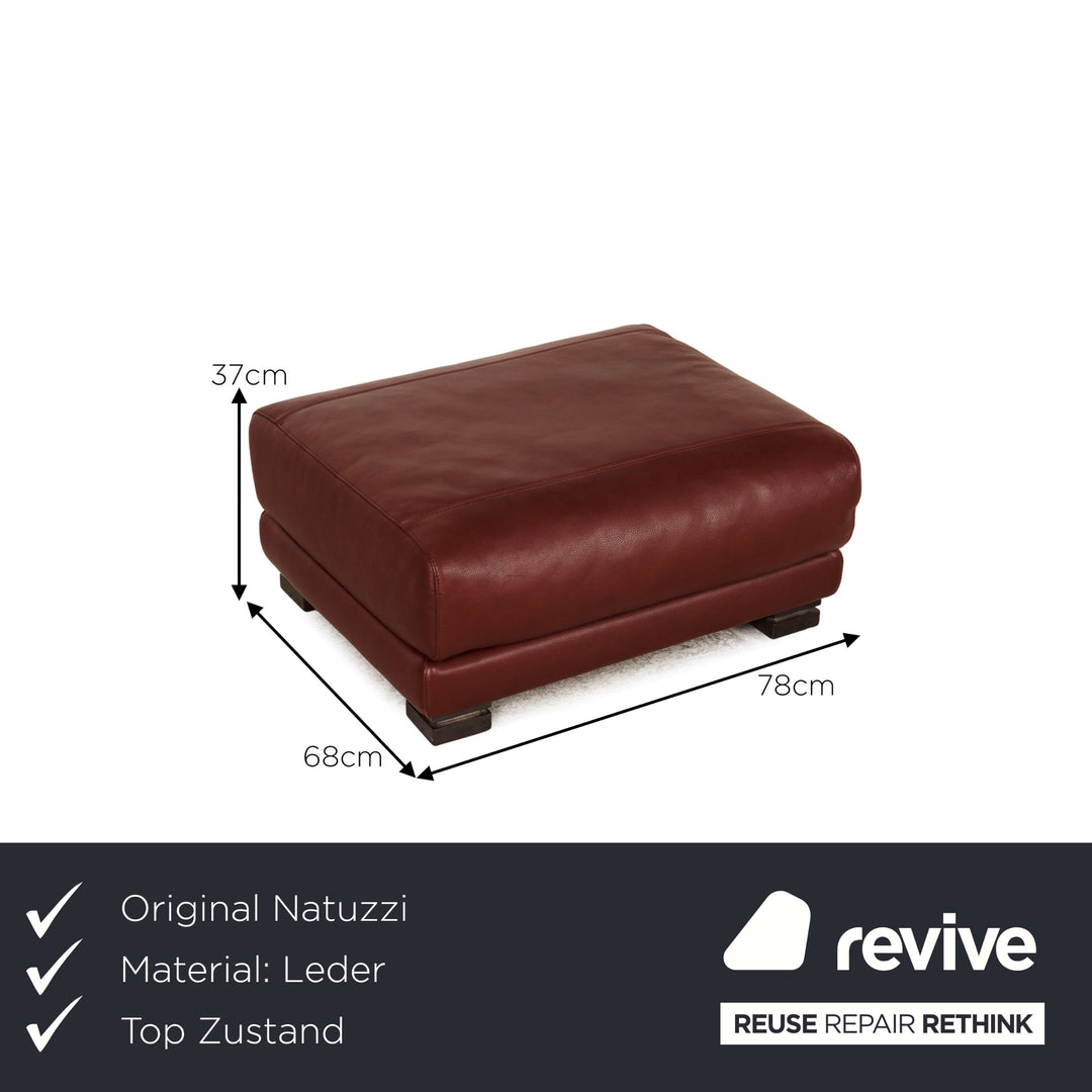 Natuzzi Leather Stool Red
