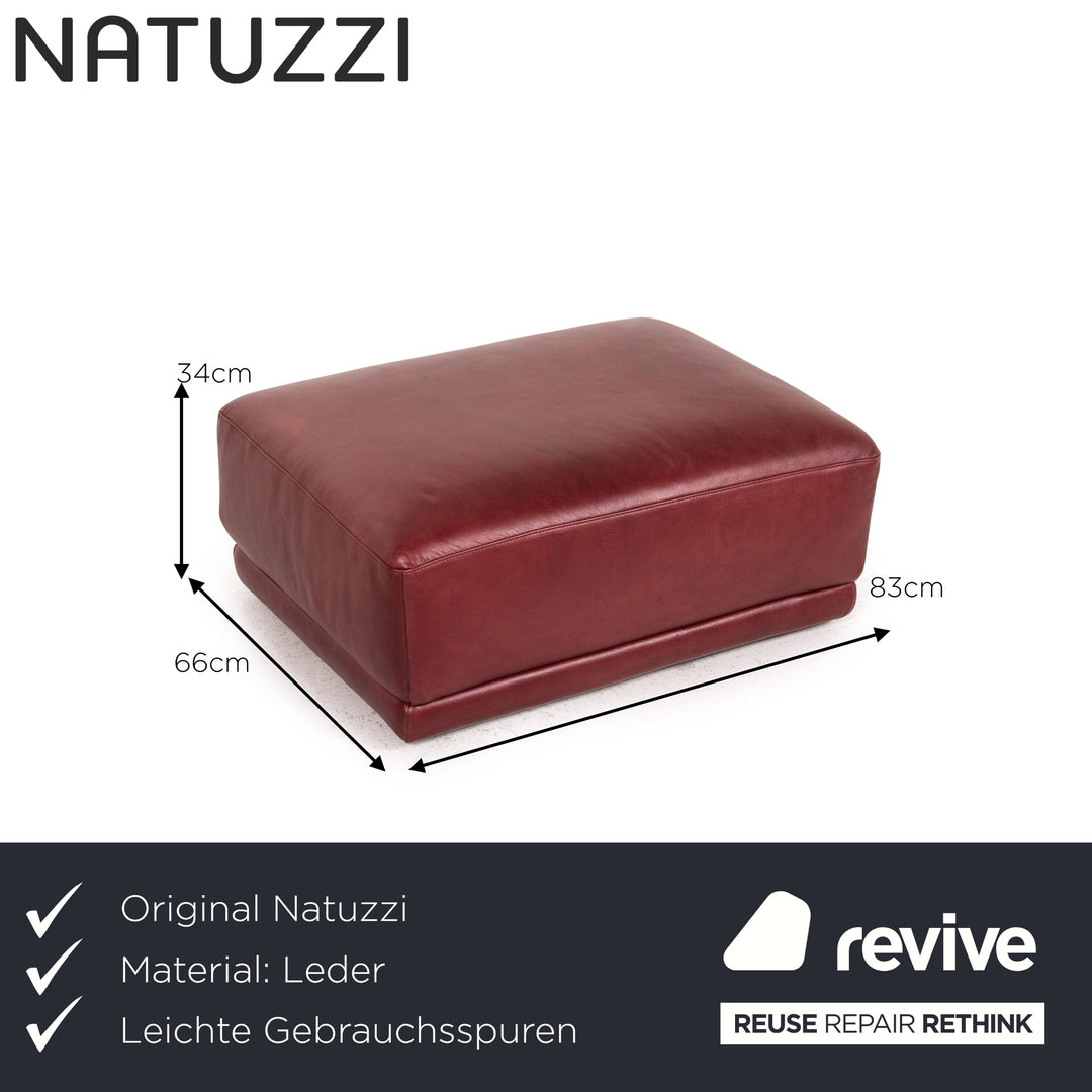Natuzzi Leder Hocker Rot Ottoman