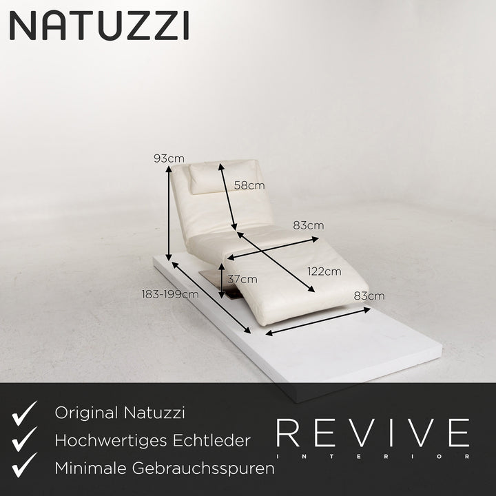 Natuzzi Leder Liege Weiß Relaxliege #13057
