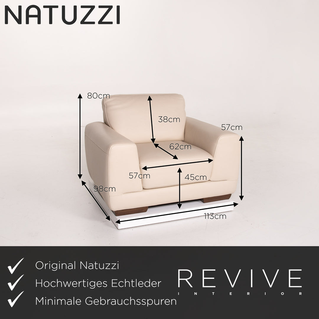 Natuzzi Leather Armchair Cream #13821