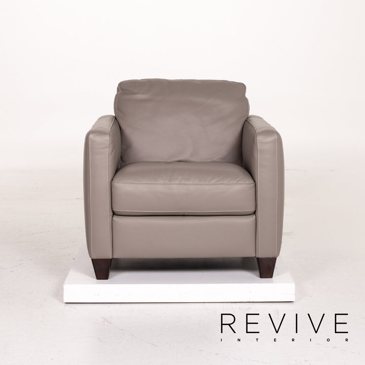 Natuzzi Leather Armchair Gray #15182