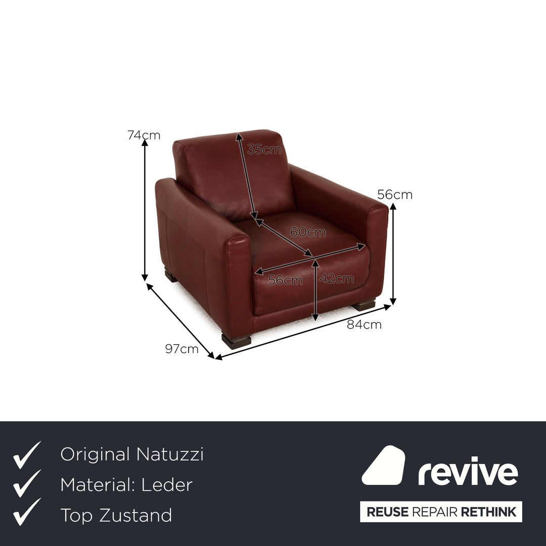 Natuzzi Leder Sessel Rot