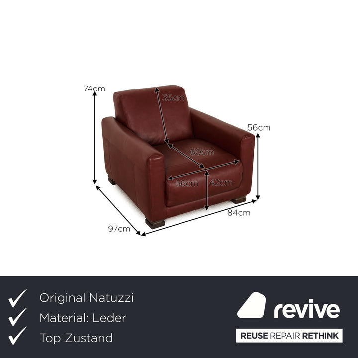 Natuzzi Leder Sessel Rot