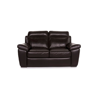 Natuzzi Leder Sofa Braun Dunkelbraun Zweisitzer Couch #12513