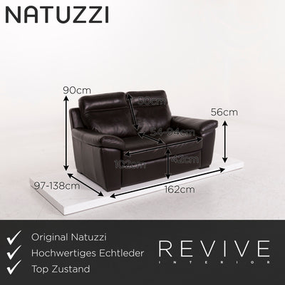 Natuzzi Leder Sofa Braun Dunkelbraun Zweisitzer Couch #12513