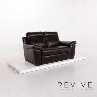 Natuzzi Leder Sofa Braun Dunkelbraun Zweisitzer Couch #12513