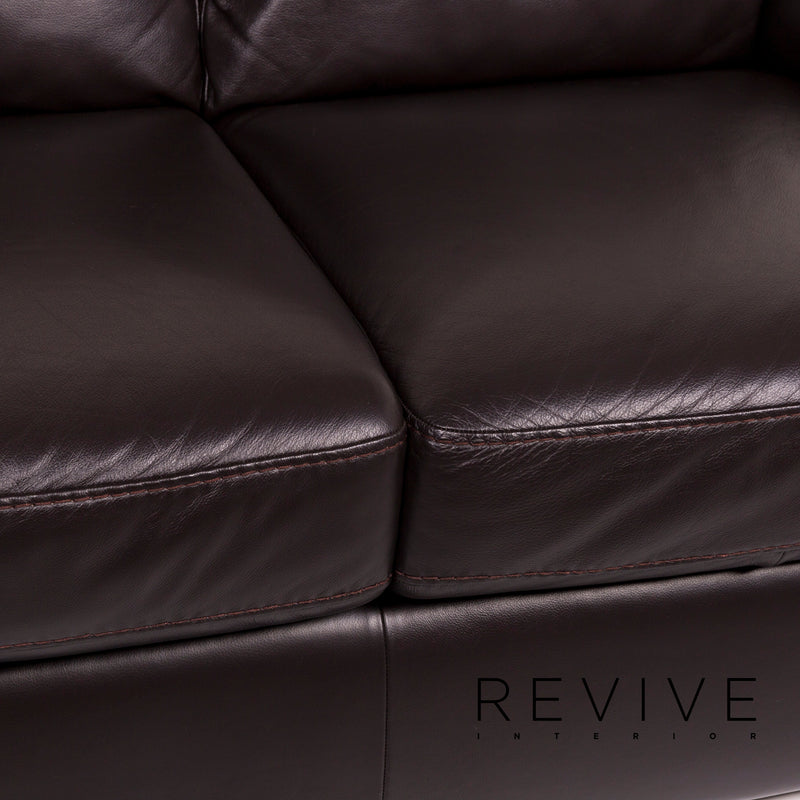 Natuzzi Leder Sofa Braun Dunkelbraun Zweisitzer Couch 