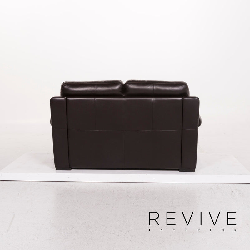 Natuzzi Leder Sofa Braun Dunkelbraun Zweisitzer Couch 