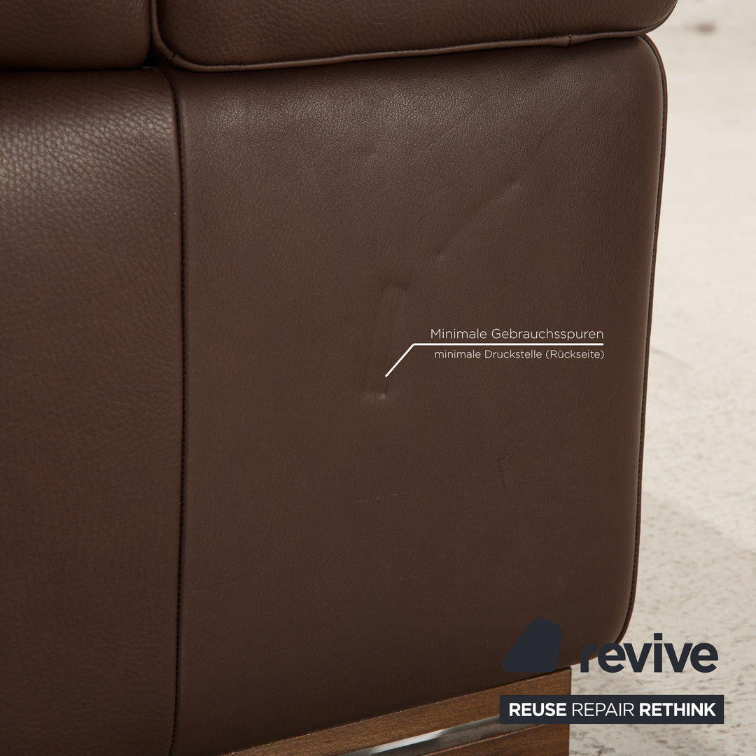 Natuzzi Leder Sofa Dunkelbraun Ecksofa Couch